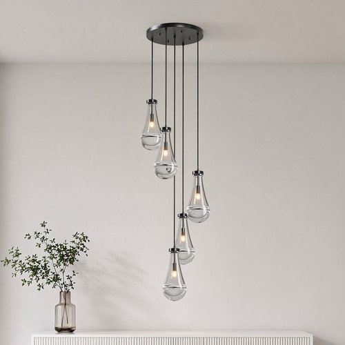 Light raindrop pendant - 5-light,